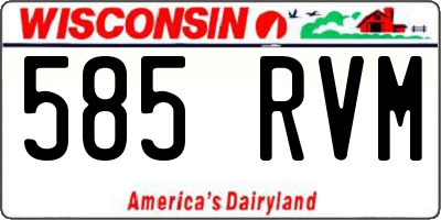 WI license plate 585RVM