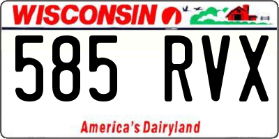 WI license plate 585RVX