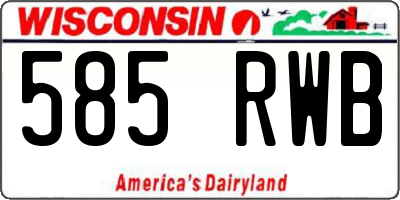 WI license plate 585RWB