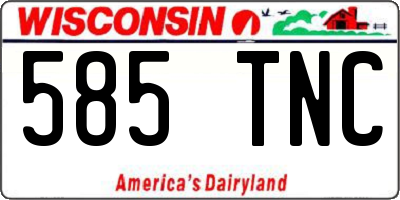 WI license plate 585TNC