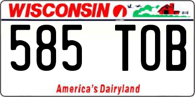 WI license plate 585TOB