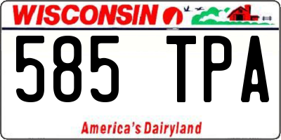 WI license plate 585TPA