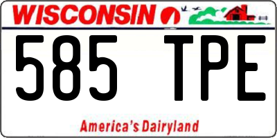 WI license plate 585TPE
