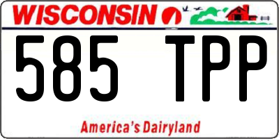 WI license plate 585TPP