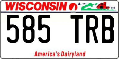 WI license plate 585TRB