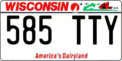WI license plate 585TTY