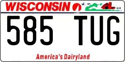 WI license plate 585TUG