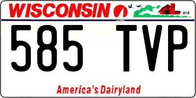 WI license plate 585TVP
