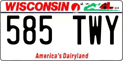 WI license plate 585TWY