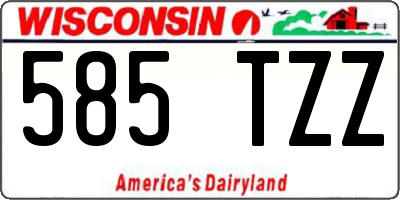 WI license plate 585TZZ