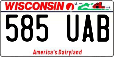 WI license plate 585UAB