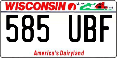 WI license plate 585UBF