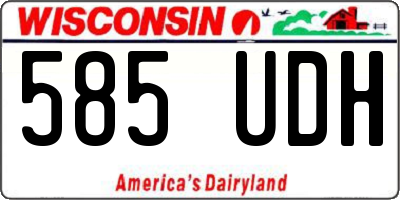 WI license plate 585UDH