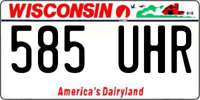WI license plate 585UHR