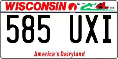 WI license plate 585UXI