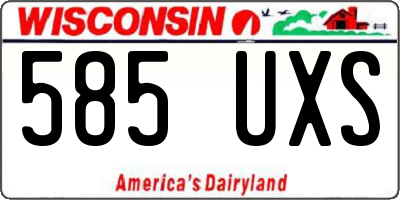 WI license plate 585UXS
