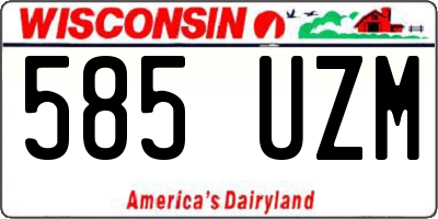 WI license plate 585UZM