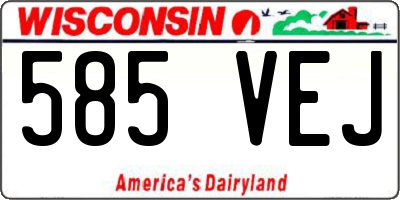 WI license plate 585VEJ