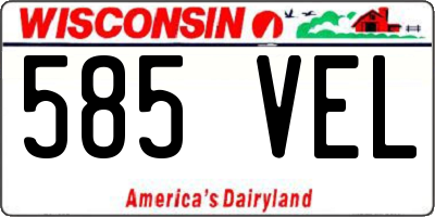 WI license plate 585VEL