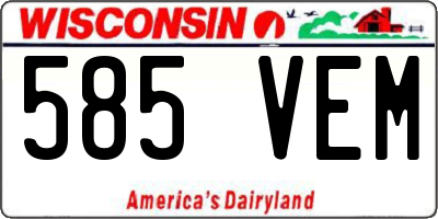 WI license plate 585VEM
