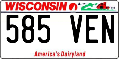 WI license plate 585VEN