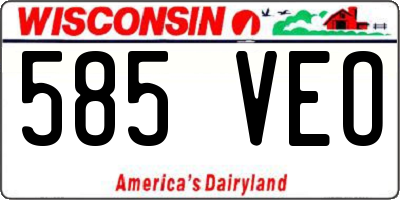 WI license plate 585VEO
