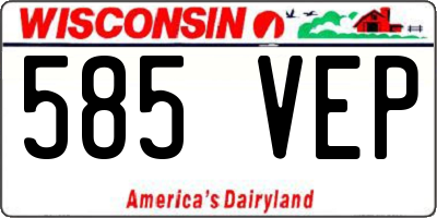 WI license plate 585VEP
