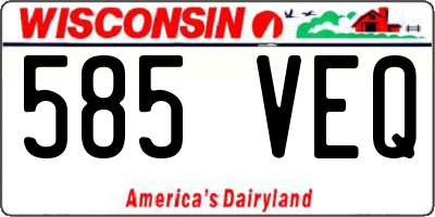 WI license plate 585VEQ