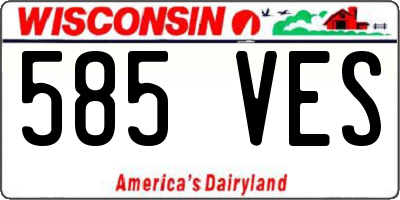 WI license plate 585VES