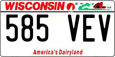 WI license plate 585VEV
