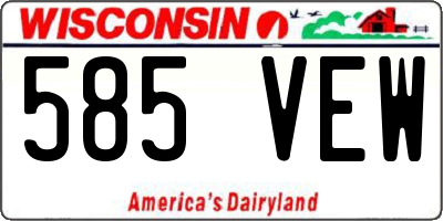 WI license plate 585VEW