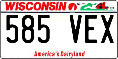WI license plate 585VEX