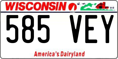 WI license plate 585VEY