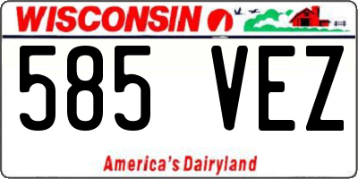 WI license plate 585VEZ