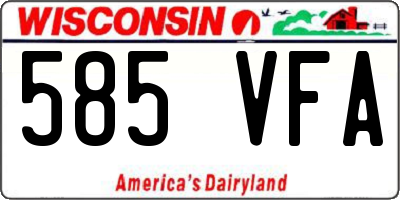 WI license plate 585VFA