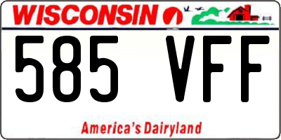 WI license plate 585VFF