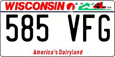 WI license plate 585VFG