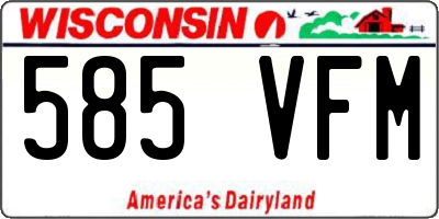 WI license plate 585VFM