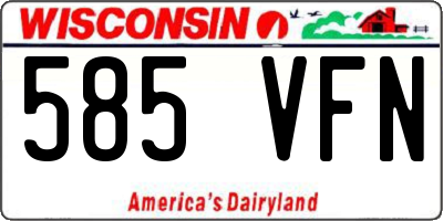 WI license plate 585VFN