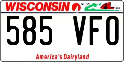 WI license plate 585VFO