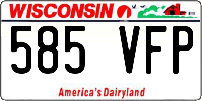 WI license plate 585VFP