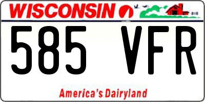WI license plate 585VFR