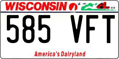 WI license plate 585VFT