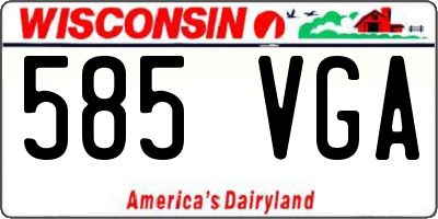 WI license plate 585VGA
