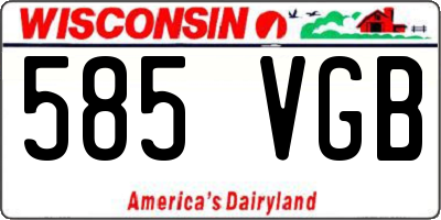 WI license plate 585VGB