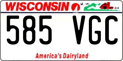 WI license plate 585VGC