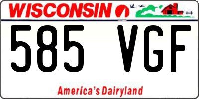 WI license plate 585VGF