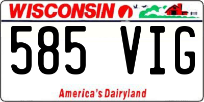 WI license plate 585VIG