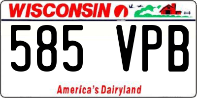 WI license plate 585VPB