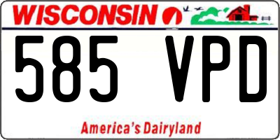 WI license plate 585VPD